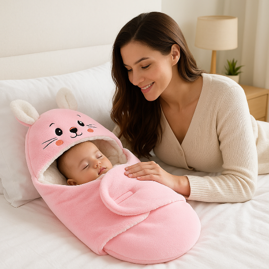bebe fait dodo dans son nid d'ange