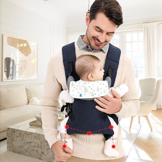 bebe assit position M dans porte bebe ergonomique