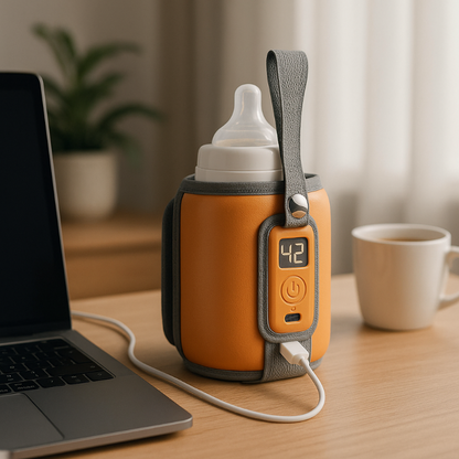 chauffe-biberon nomade rechargeable sur ordinateur portable